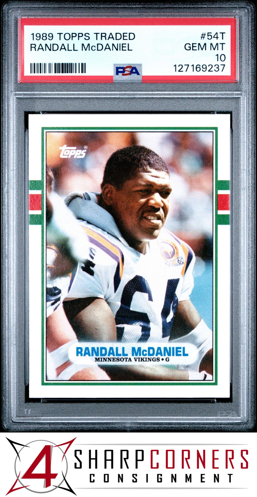 1989 TOPPS TRADED #54T RANDALL McDANIEL RC VIKINGS HOF PSA 10