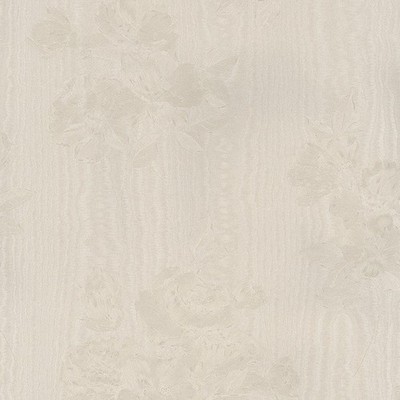 Norwall Simply Silks Floral Moiré Wallpaper Roll - Off-White Elegance