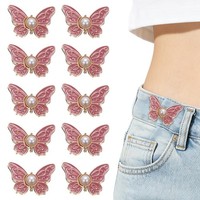 10 Sets HüFtgüRtel FüR Damen, Verstellbare Schmetterlingsschnallen In Gold/Rot