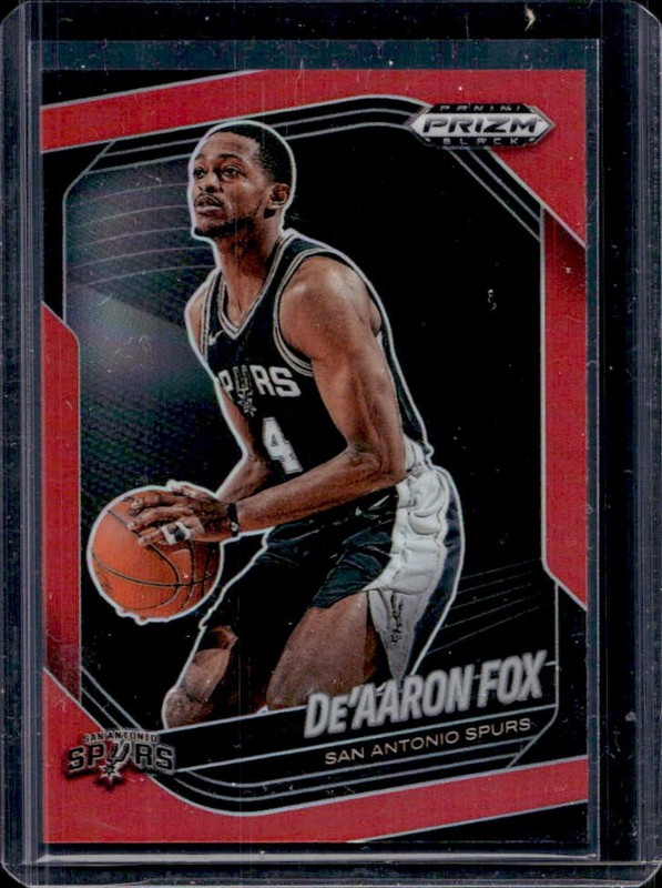2024-25 Panini Prizm Black De'Aaron Fox Red Prizm #/299 Spurs