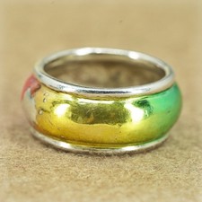 Size 7.5, vintage Sterling 925 silver handmade ring, ribbed band