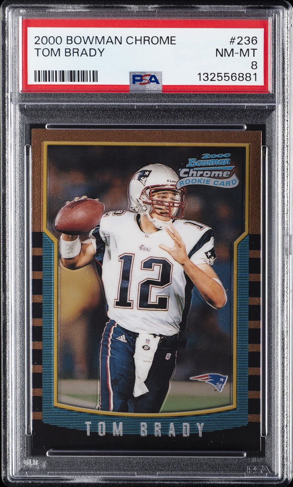 2000 BOWMAN CHROME #236 TOM BRADY ROOKIE RC PSA 8