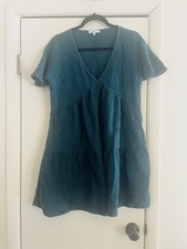 Madewell Puckered Peasant Prairie Western Cotton Babydoll Mini Tunic Dress M