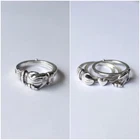 Sterling silver ring vintage? Fede gimmel claddagh 3 in 1 hands heart love 925