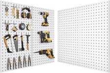 Metal Pegboard Wall Organizer System, 12x24 in Heavy-Duty Steel Peg Board with 3