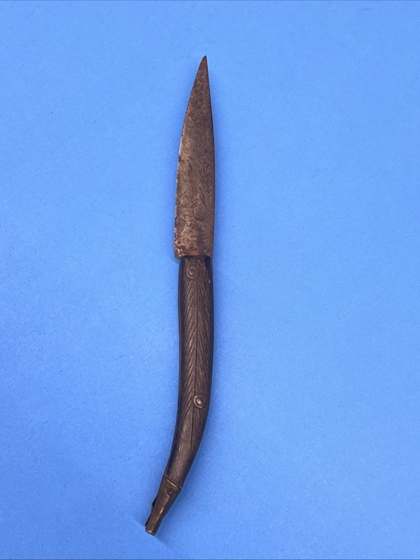 Primitive 1800s  19th Century Spanish Navaja Folding Knife