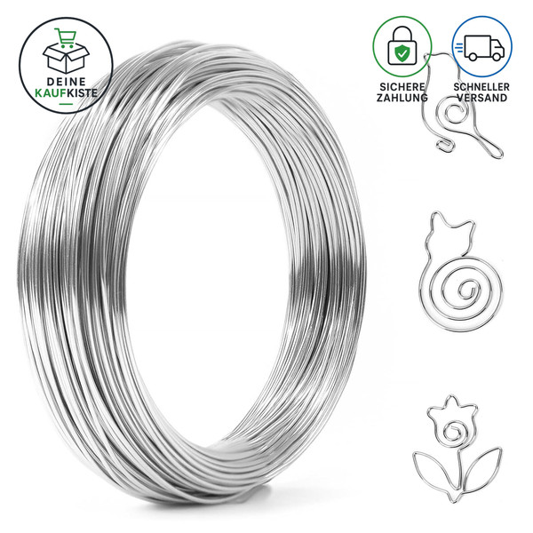 Basteldraht Aluminium 1Mm 30M Silber Schmuckdraht FüR Basteln Und DIY-image