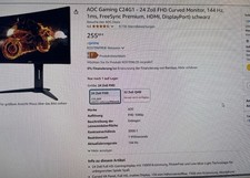 AOC Gaming Monitor CURVED 24 Zoll (144 Hz, 1ms Reaktionszeit)