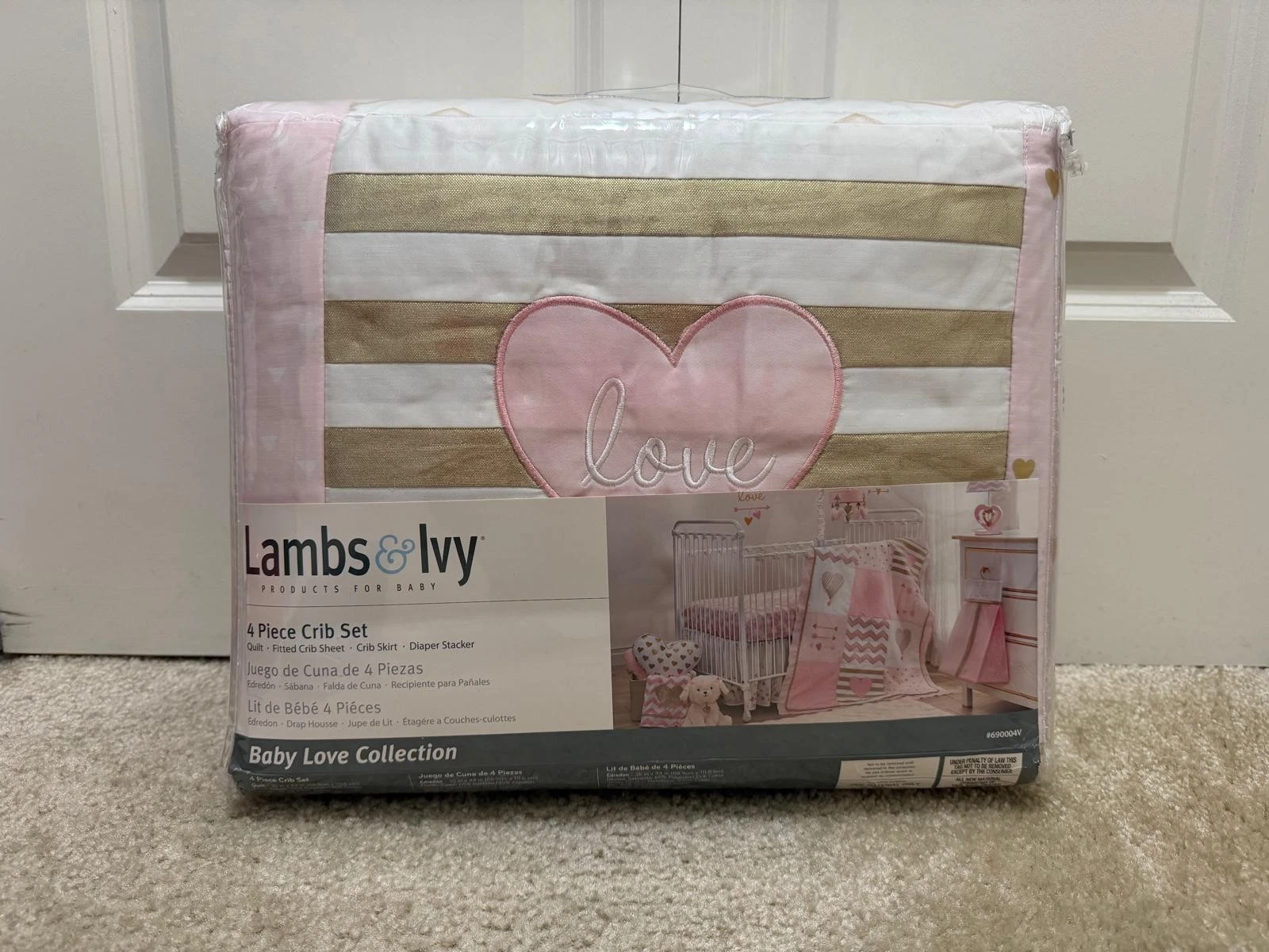 Lambs & Ivy Baby Love 4-Piece Crib Bedding Set - Pink, Gold, White, Love, Hearts
Opens in a new wind