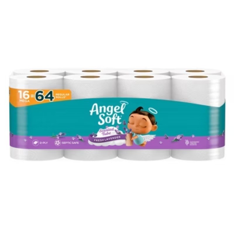 Angel Soft Toilet Paper - 16 Lavender Mega Rolls