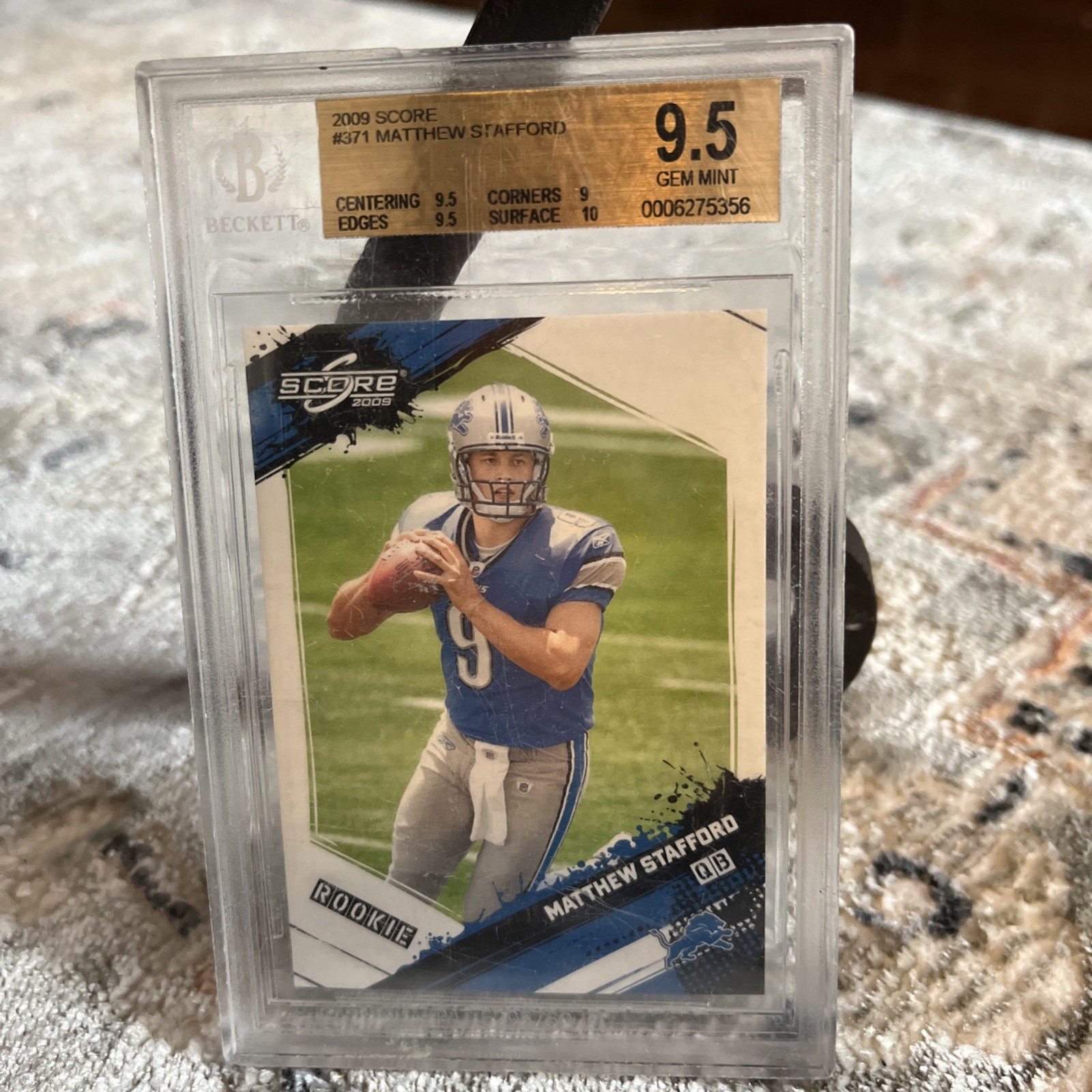 2009 Score #371 Matthew Stafford RC Rookie BGS Beckett 9.5 GEM MINT