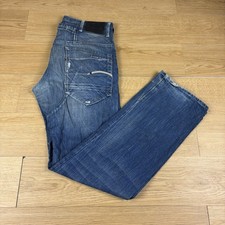 G Star Blade Pant Blue Jeans Distressed Button Fly Herren W31 L34 Straight Leg