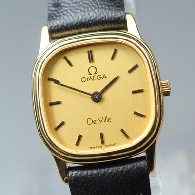 Near Mint] Vintage 1984 Omega De Ville Cal.1450 Quartz Gold Square Damenuhr