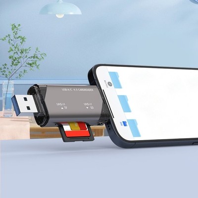 Fast Speed USB Type C SDXC TF Card Reader UHSII Double Slot For Camera Phone PC