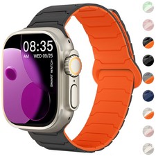 Magnetic Sport Band for Apple Watch Ultra 3 11 10 9 8 7 6 SE 49mm Silicone Strap