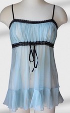 Vintage Victoria Secret Babydoll Sheer Mesh Lingerie Slip Top Rare 2003 Sz S