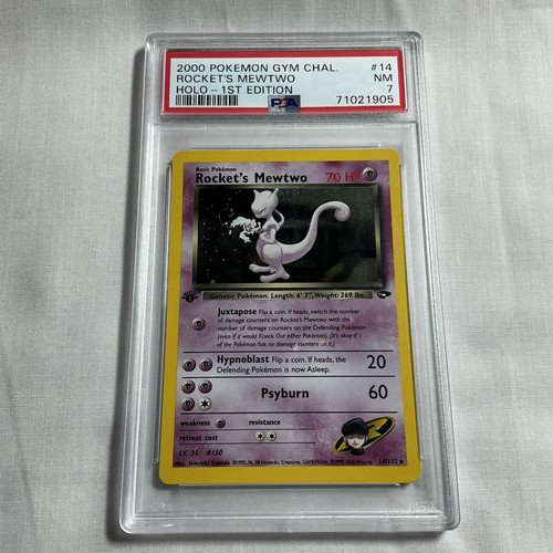 2000 Pokemon Gym Challenge Rocket’s Mewtwo Holo 1st Edition #14 PSA 7 Mint