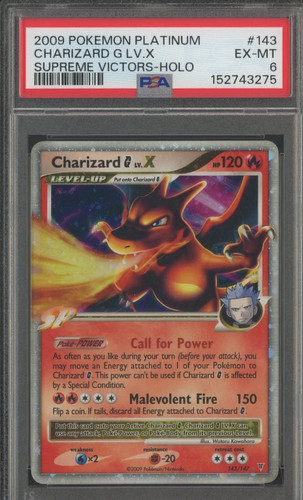 2009 Pokemon Platinum Supreme Victors #143 Charizard G LV X - Holo PSA 6 EX-MT