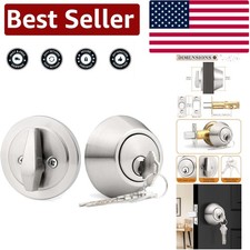 High Security Brushed Nickel Deadbolt - 3 Keys for Exterior Interior Use