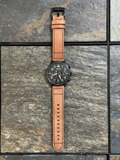 AVI-8 Hawker Hurricane Carey Dual Time - Orologio da polso quadrante nero, pelle, 44 mm