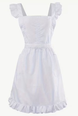 Schürze Maid Dienstmädchen Weiß Stoff
