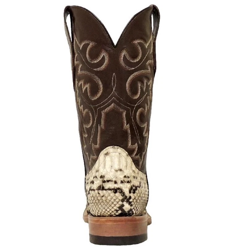 Cowtown Men's Square Toe Python Snakeskin Leather Cowboy Boots Q818 - Image 4 of 4