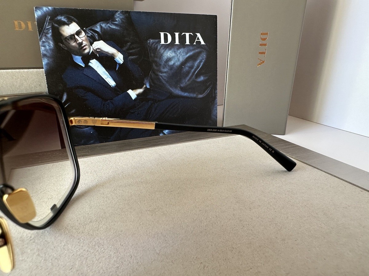 Dita Mach-Five DRX-2087 A-BLK-GLD Black Yellow Gold Sunglasses Grey Gradient AR Dita Sunglasses MACH-FIVE DRX-2087-I-GLD-BRN-64 Unisex  main image 3