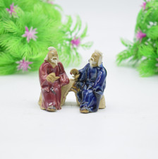 2pcs Aquarium landscaping the old man plays chess bonsai ceramic ornaments