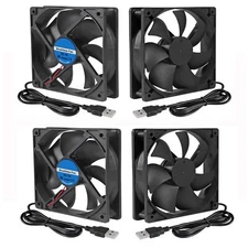 120Mm X 25Mm DC 5V Cooling Fan USB for PC Computer Case CPU Cooler Radiator 4Pcs