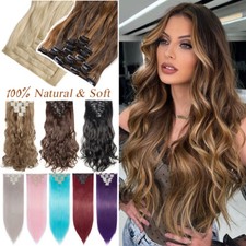 CLEARANCE Balayage 100 Real Clip In as Human 8pcs Hair Extension Long Full Head