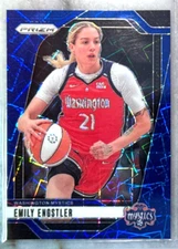Emily Engstler 2024 Panini Prizm WNBA Blue Velocity Prizm Card -#67 Mystics