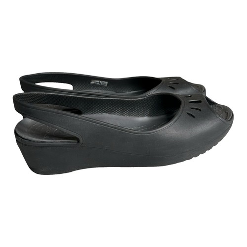New CROCS Womens BROOKLYN SLIDE HEEL 209408-060 BLACK W 5 - 9