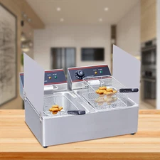 2 Pack Universal Stainless Steel Deep Fryer Splash Guard Insert Left & Right