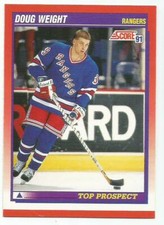 DOUG WEIGHT 1991-92 SCORE CANADIAN ROOKIE CARD MINT CONDITION NEW YORK RANGERS