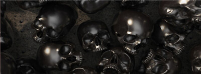 Grey 3D Skulls Pile Motorcycle Scooter Bike Grunge Graphic Vinyl Decal Car Wrap