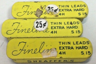 Sheaffer's Fineline Thin Leads Extra Hard 4H S15 Lot Of 3 VINTAGE NEW Free Ship!
