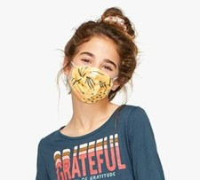 3Pc Justice Floral Face Mask Youth Kids Girls Cloth Reusable Stretchy Ear Loops