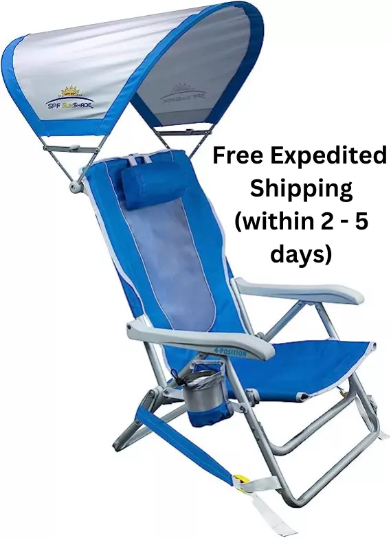 Outdoor SunShade Backpack Beach Chair Foldable SPF Protection