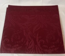 Set 4 Burgundy Red Place Mats Leafy Swirl Damask Double Sided 13”x19”