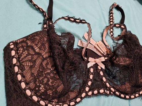 Victoria's Secret Dream Angels Push Up Without Padding Bra Black Size 34C NWT - Picture 2 of 7