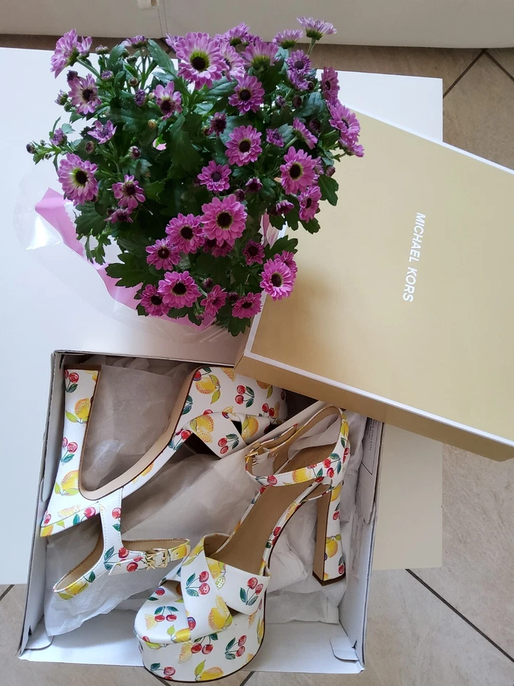 Scarpe con tacco platforms sandals sandalo fruit print MICHAEL KORS taglia 38.5 - Immagine 3 di 4