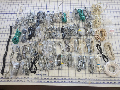 Bulk/Lot RJ11 modular 4wire Phone/Telephone Line Flat Cord/Cable DSL/Modem