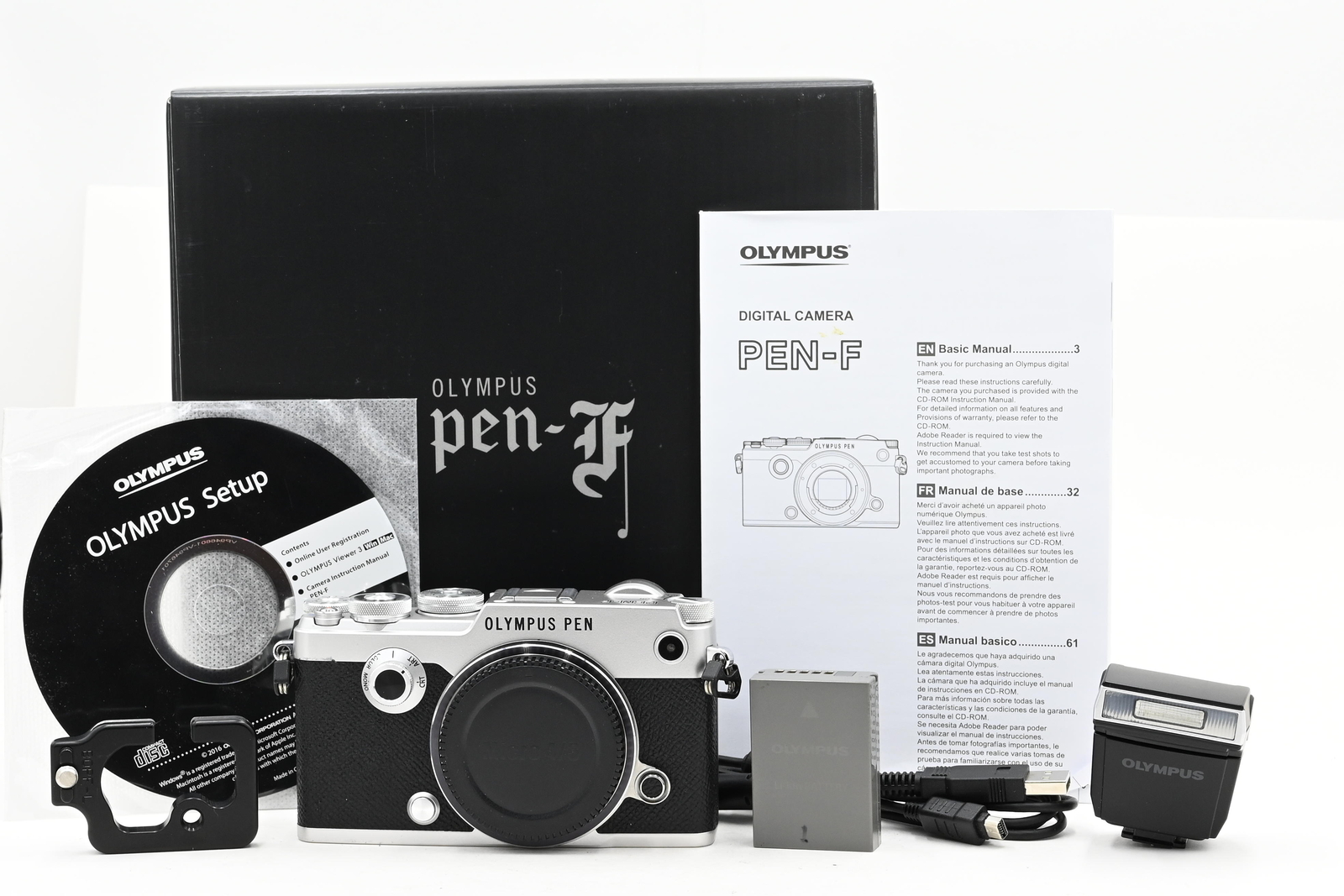 Olympus PEN-F 20.3MP Mirrorless MFT Digital Camera Body w/Flash #777