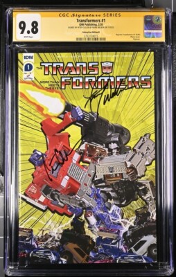 Transformers #1 GalaxyCon Exclusive IDW CGC SS 9.8 NM/Mint Signed Cullen, Welker