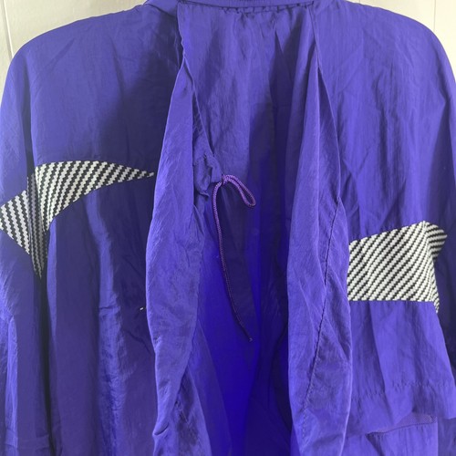 Vintage Reebok Purple Zebra Windbreaker Pullover 1/2 Zip Adult Unisex Size Large - Picture 10 of 19