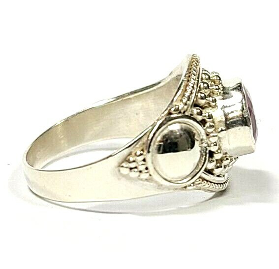 Sterling Silver Rough Cut Ruby Ring Size 5 1/4 - image 4