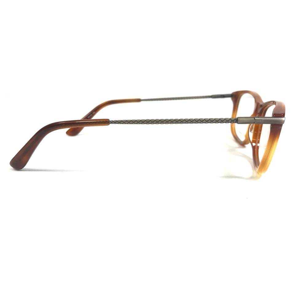 Bottega Veneta Eyeglasses Frames BV0187O 003 Brown Tortoise Woven Gray 54-16-145 - Image 3 of 4