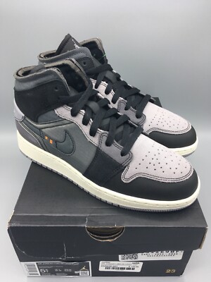 Nike Air Jordan 1 Mid SE Craft Inside Out Black Grey EU 38 Schwarz Grau Neu OVP