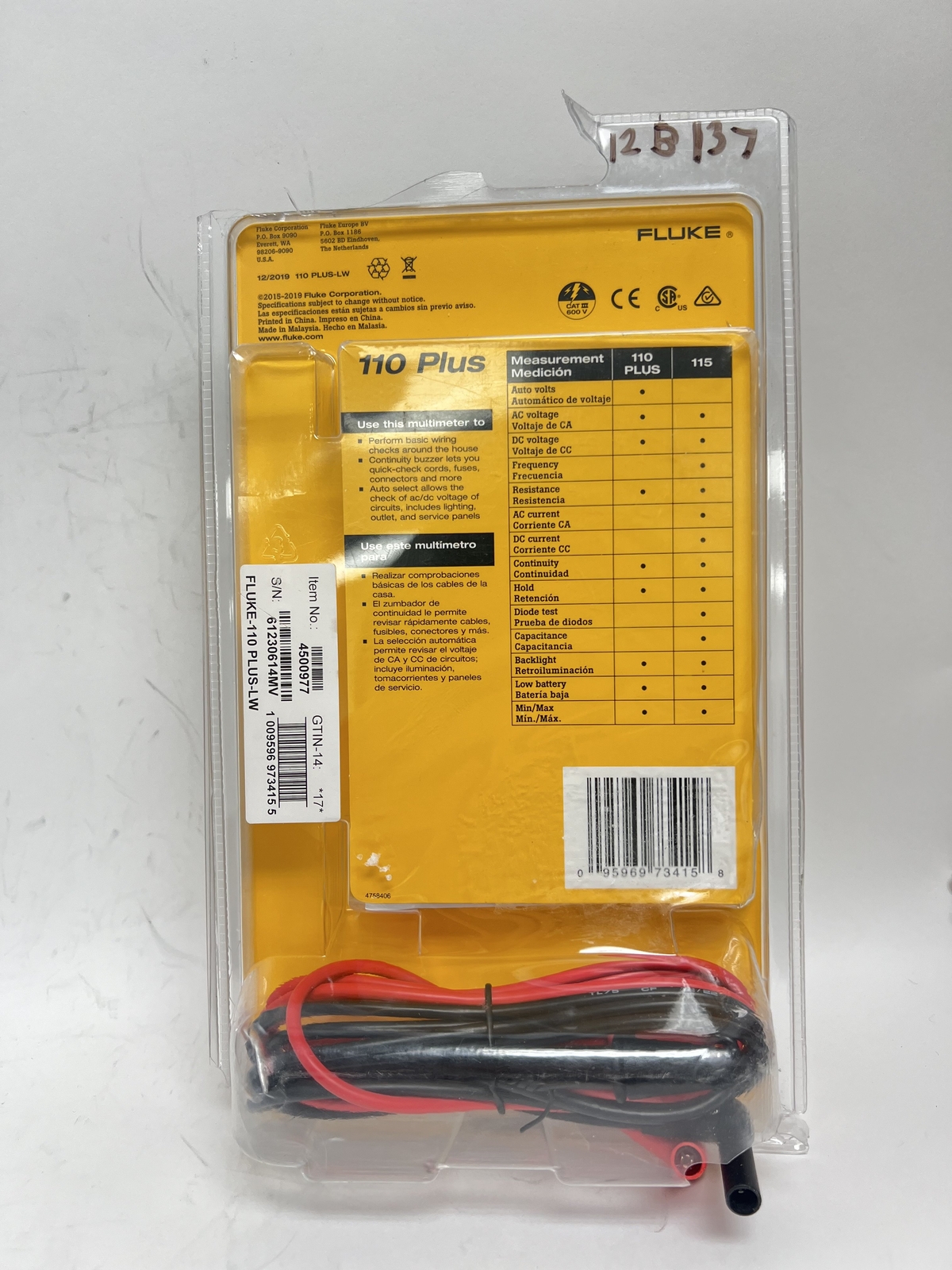 Fluke 110 Plus Essential Multimeter True RMS Multimeter - 772343 ...