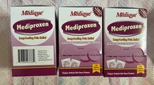 3 Boxes MEDIQUE Mediproxen Naproxen Sodium Pain/Fever Relief 100 Tablets Each